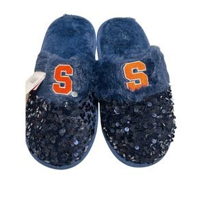 FOCO Women's NCAA Team Logo Ladies Sequin Fashion Slippers Syracuse Sz S 5/6